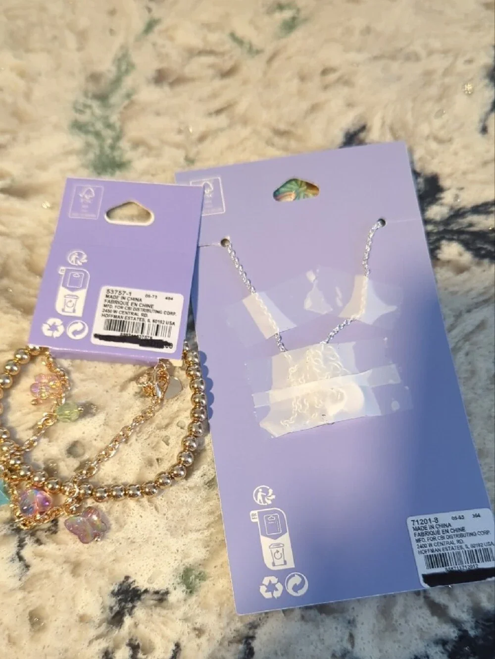 claire's Kids Rainbow Butterfly Necklace  And Bracelet- Multicolor Set